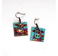 Boucles d'oreilles les Vaches Colorées, Bronze