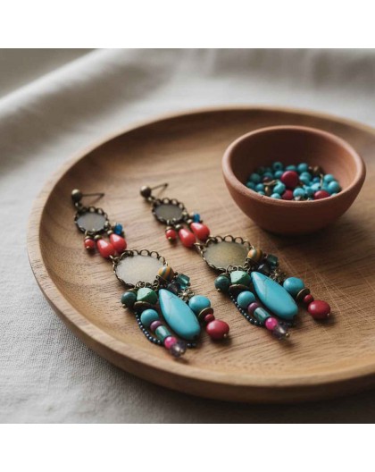 Earrings, Bohemia, Gypsy, Multicolor, Rainbow