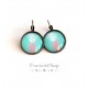 Pendientes pendientes de plata, de oro, piña azul pastel