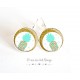 Pendientes pendientes de plata, de oro, piña azul pastel