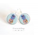 Pendientes pendientes de plata, de oro, piña azul pastel