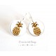Pendientes pendientes de plata, de oro, piña azul pastel