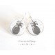 Pendientes pendientes de plata, de oro, piña azul pastel