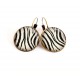 Ohrringe Cabochon Tierhaut, Zebra, Bronze