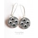 Earrings, Seigaiha black and white, Japan, cabochon epoxy resin
