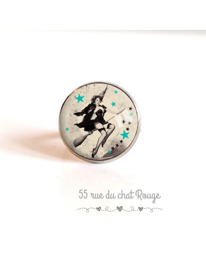 Cabochon Ring, Silber, Pin-up, Jahr 60ern