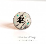 Cabochon Ring, Silber, Pin-up, Jahr 60ern