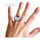 Cabochon Ring, Chat, Nachricht "Alles, was Sie brauchen, ist Liebe", 20 mm, Bronze