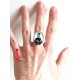 cabujón anillo, el espíritu gótico, muerta, 18x25 mm, plata