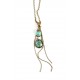 Cabochon Halskette, Mexiko Inspiration, Patchwork grün und Türkistönen, Bronze