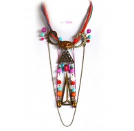 Grand necklace very original, events, and bronze multicolour