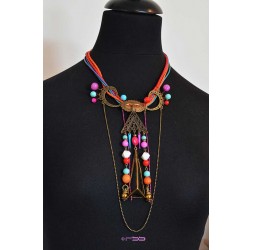 Grand-Halskette sehr originell, Event und Bronze Mehrfarben