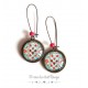 Earrings, Hindu tissue inspiration, spirit turquoise and red bohemia, bronze