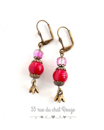 Ohrringe für rosa Rotguss